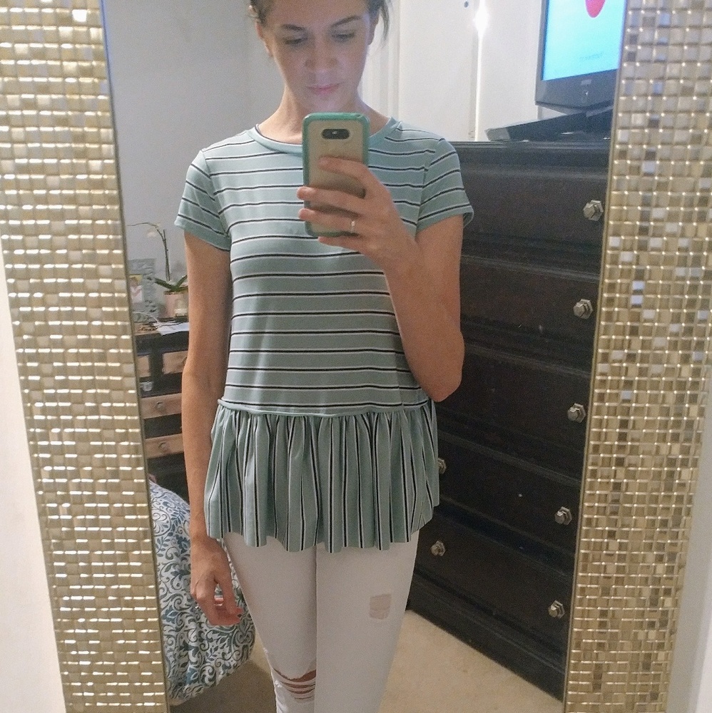 Striped Peplum Tee